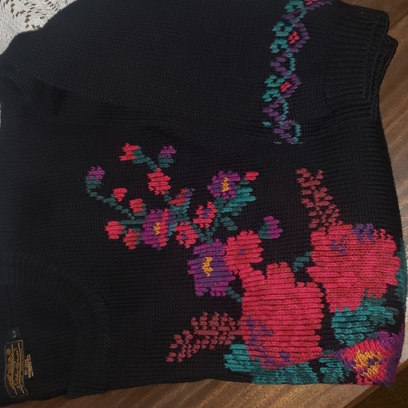 Vintage Eddie Bauer Womens Knit Floral Sweater - Picture 7 of 7